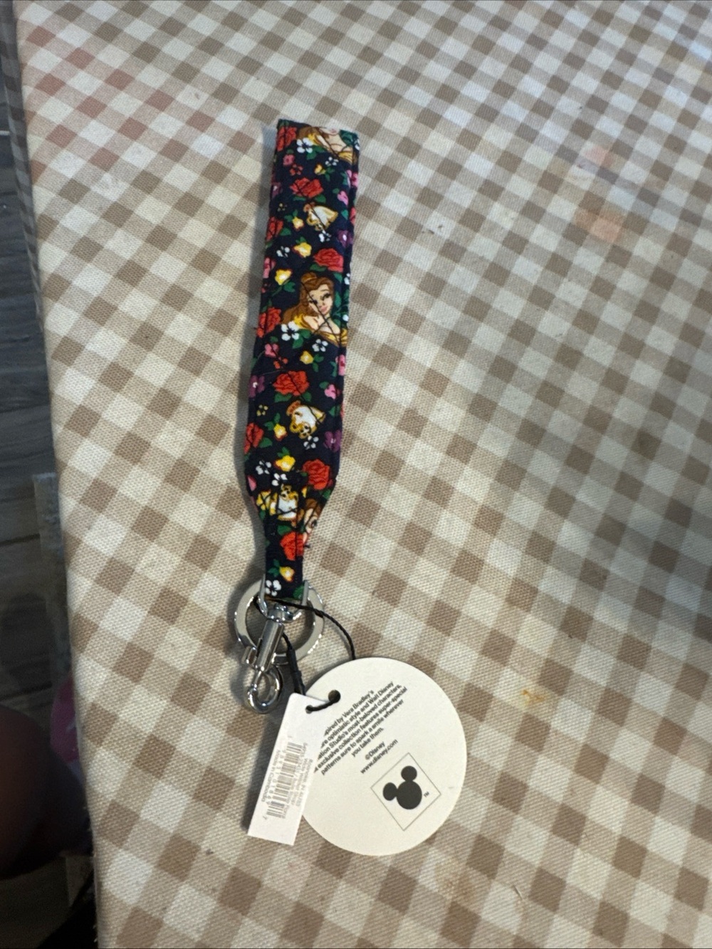 Floral Character belle vera Bradley Disney  Wristlet Keychain